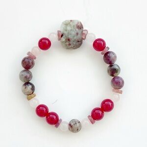 Ruby Tourmaline Rose Quartz Bracelet
